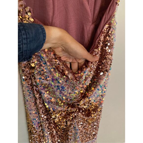 Free‎ People Glitter & Gold Midi Dress - Picture 6 of 8